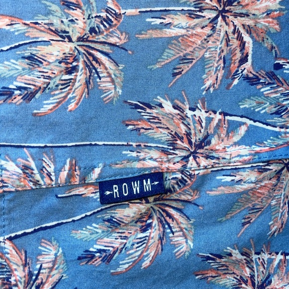 Blue Hawaiian Palm Tree Button Down Shirt | Men’s Size Medium - Picture 5 of 10